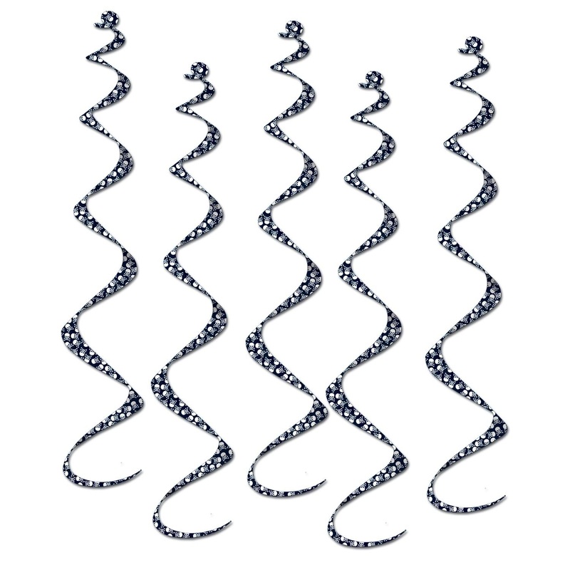Printed Pirate Party Twirly Whirlys (5 per Package)