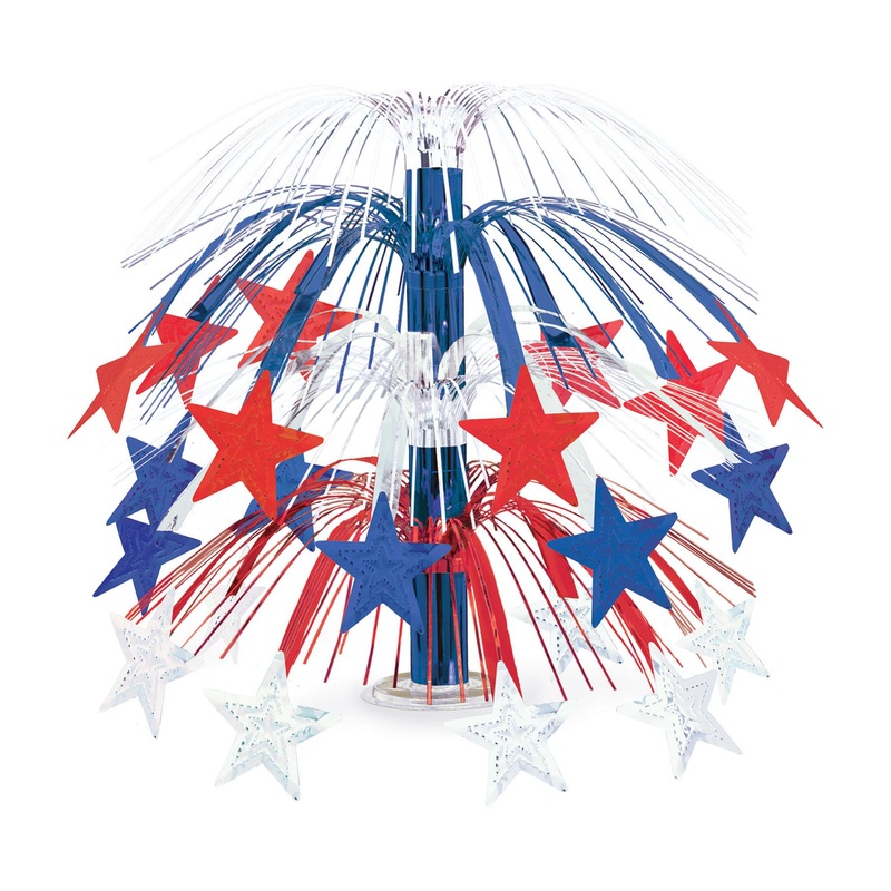 Star Cascade Party Centerpiece - red - white - blue