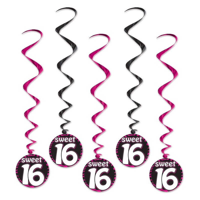 Sweet 16 Birthday Party Whirls (5 per Package)