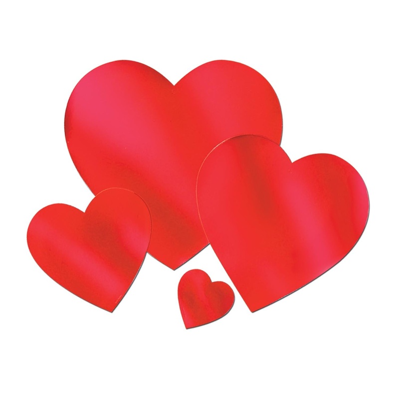 12" Valentine's Day Foil Heart Cutout - Red