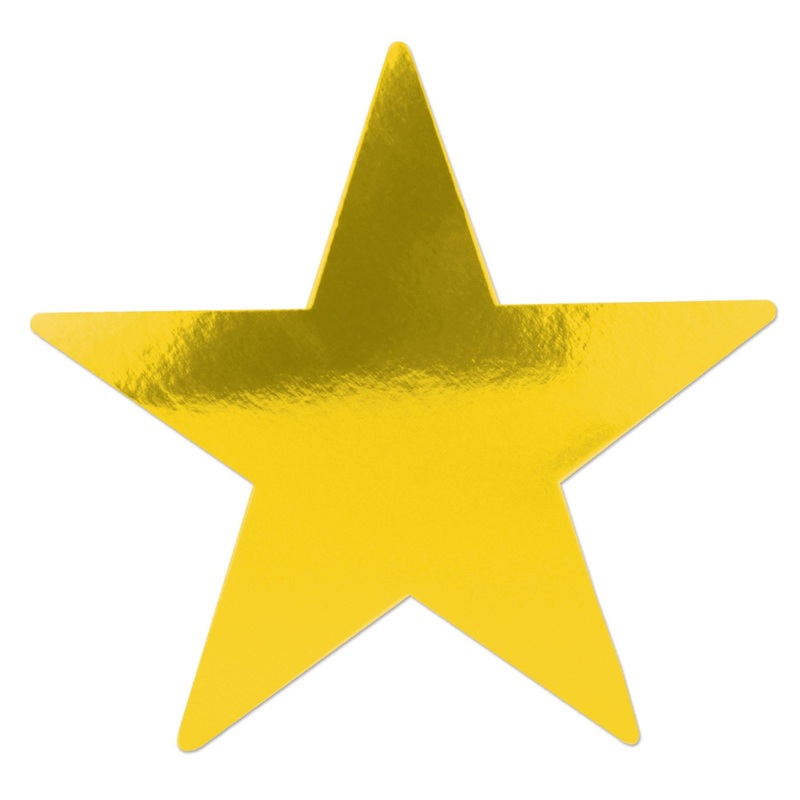 15 Inch Foil Party Star Cutout - Gold