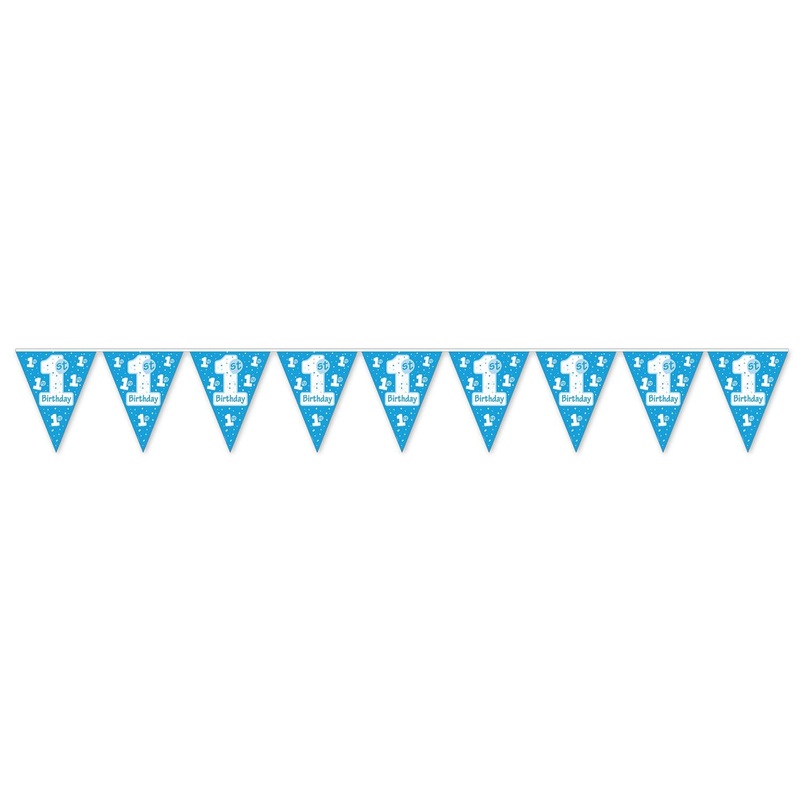1st Birthday Party Pennant Banner - Light blue