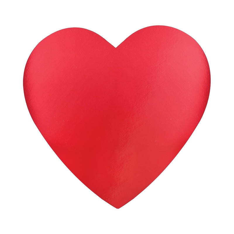 4" Valentine's Day Foil Heart Cutout - Red