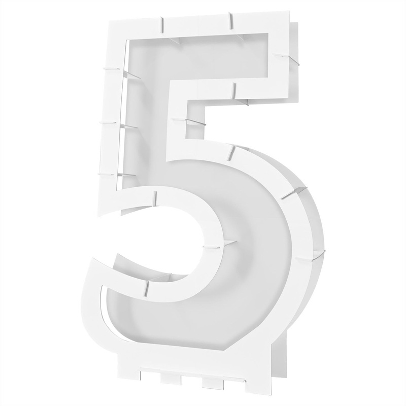 Balloon Mosaic Number 5 Frame