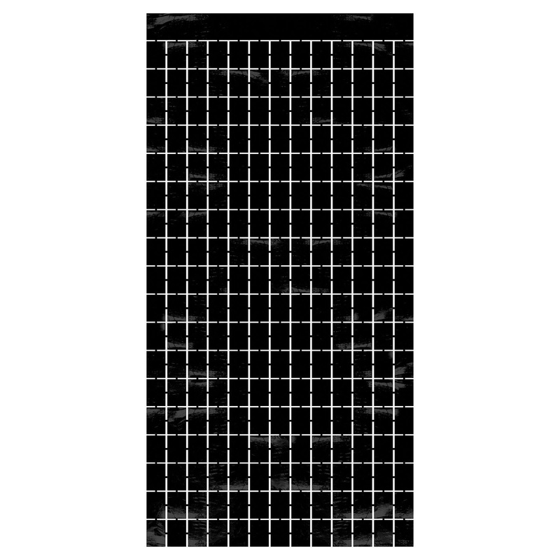 Black Metallic Party Square Curtain (6 Packages)