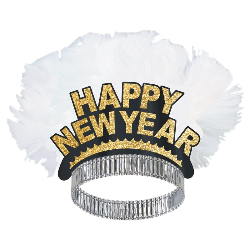 Happy New Year Bird Of Paradise Tiara - black & gold