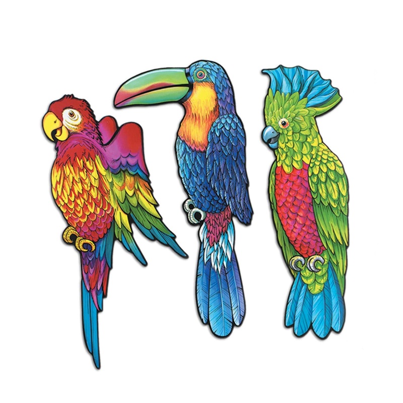 Luau Party Exotic Bird Cutouts (3 per Package)
