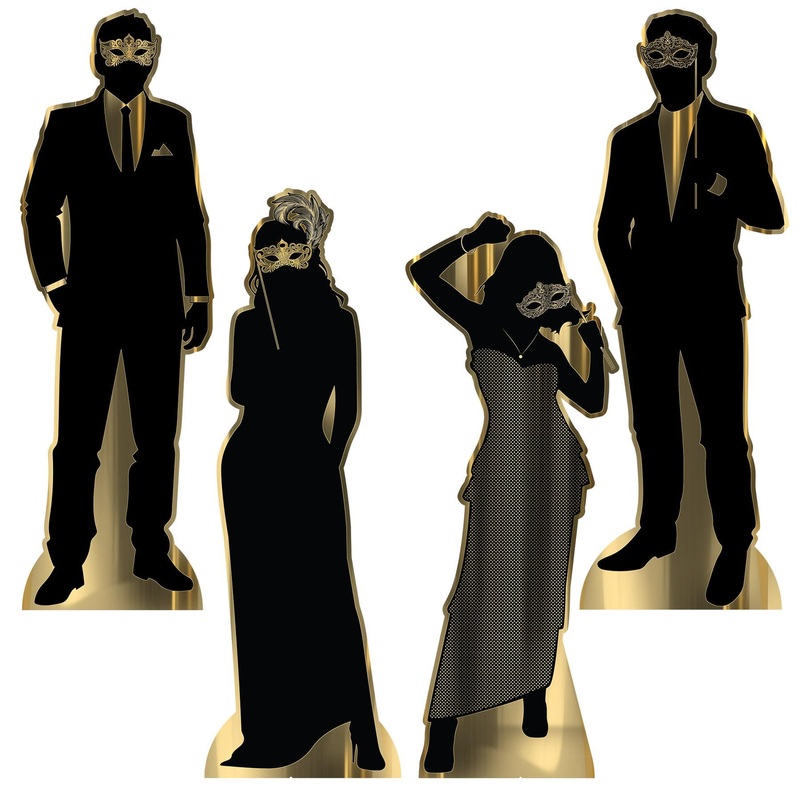 Masquerade Silhouette Stand-Up Decorations (4 per Case)