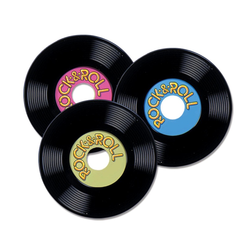 Personalize Plastic Party Records (3 per Package)
