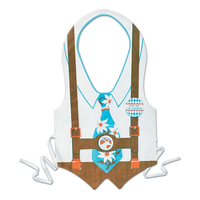 Plastic Oktoberfest Vest- with Blue Tie