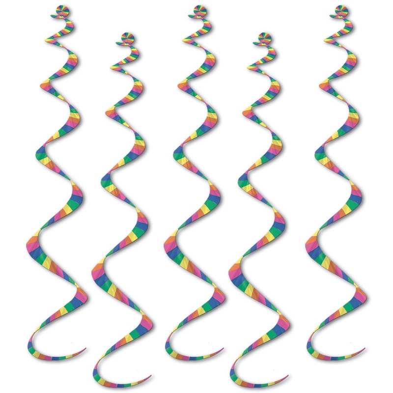 Printed Stripes Twirly Whirlys (5 per Package)