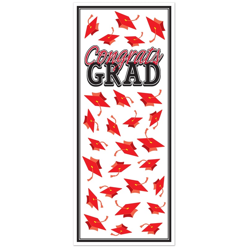 Red Congrats Grad Door Cover (1 per package)