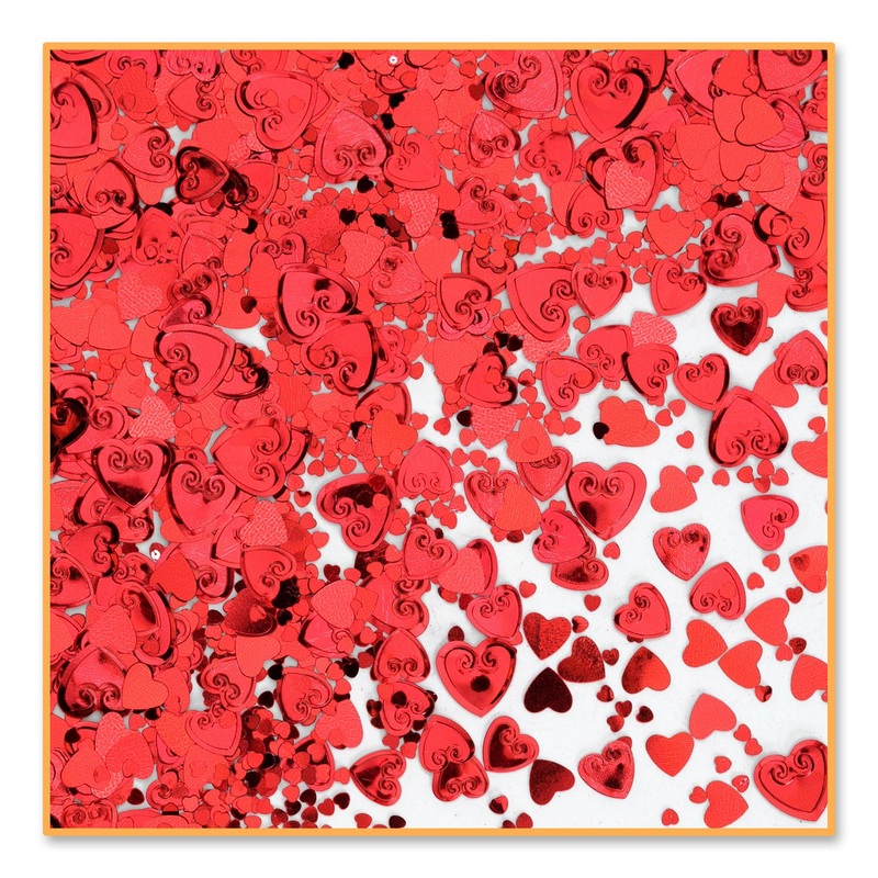 Red Party Hearts Confetti (0.5 Oz per Package)