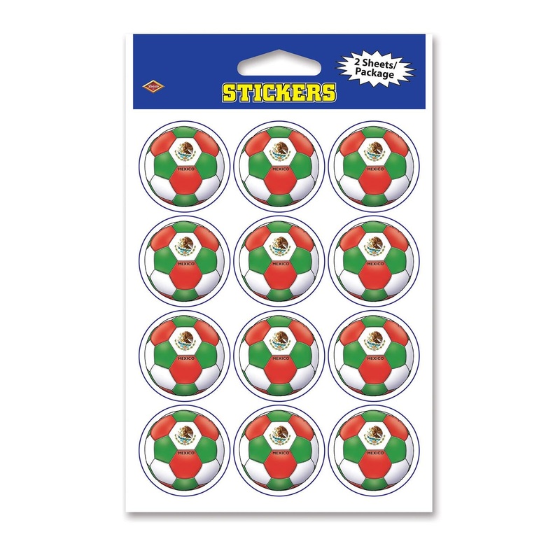 Soccer Party Stickers - Mexico (2 Sheets per Package)