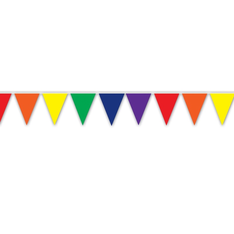 Solid Rainbow Party Pennant Banner