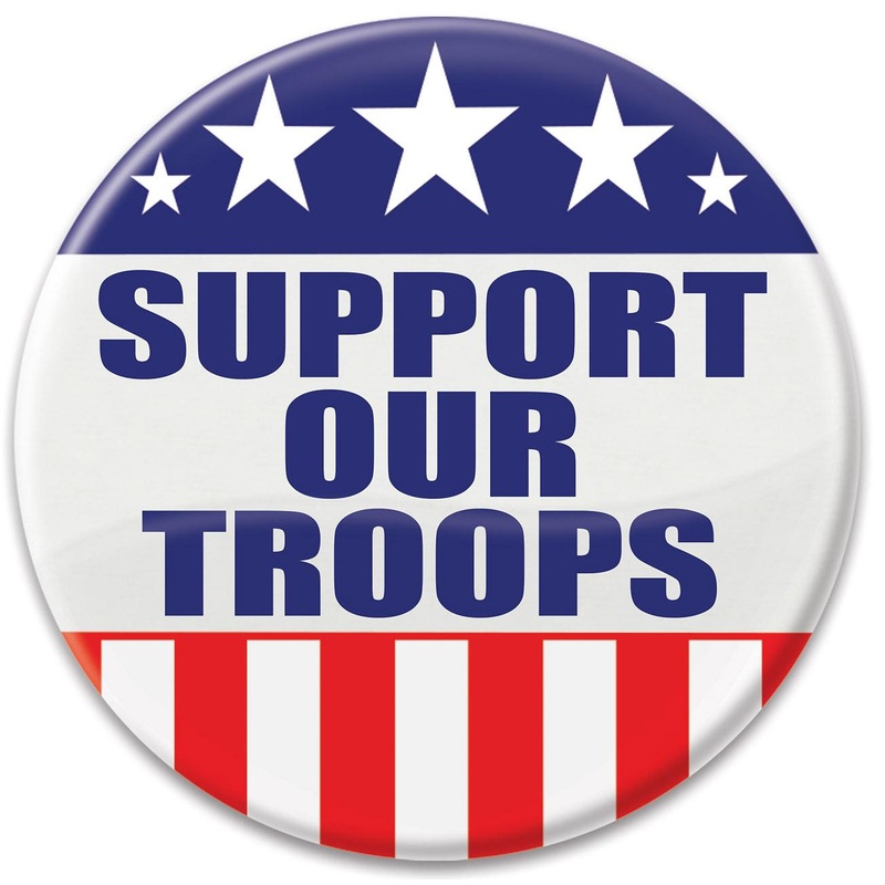 Support Our Troops Button Red-White-Blue