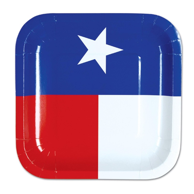 Texas Themed Party Paper Plates 7 inch (8 per Package)