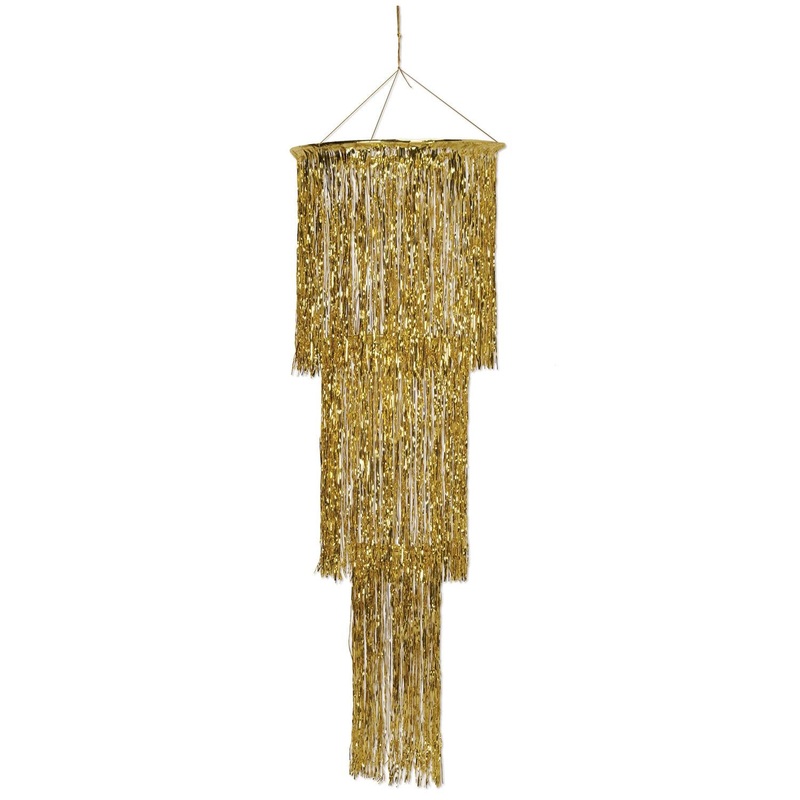 3-Tier (1-Ply) Shimmering Party Chandelier - gold