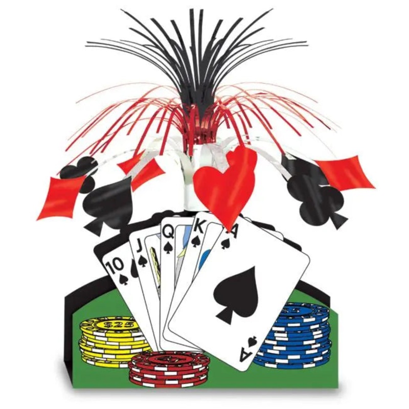 Casino Playing Cards & Poker Chips Centrepiece