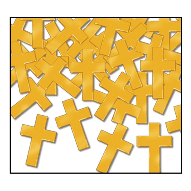 Confetti Crosses Party Decoration - gold (1 Oz per Package)