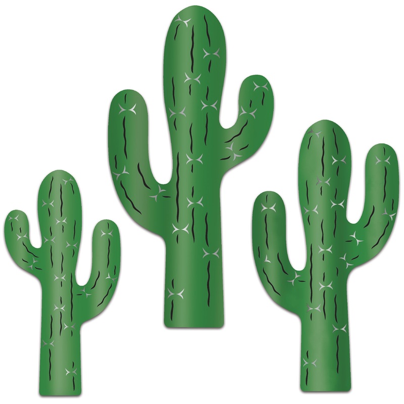Foil Cactus Silhouette Decorations (3 per package)