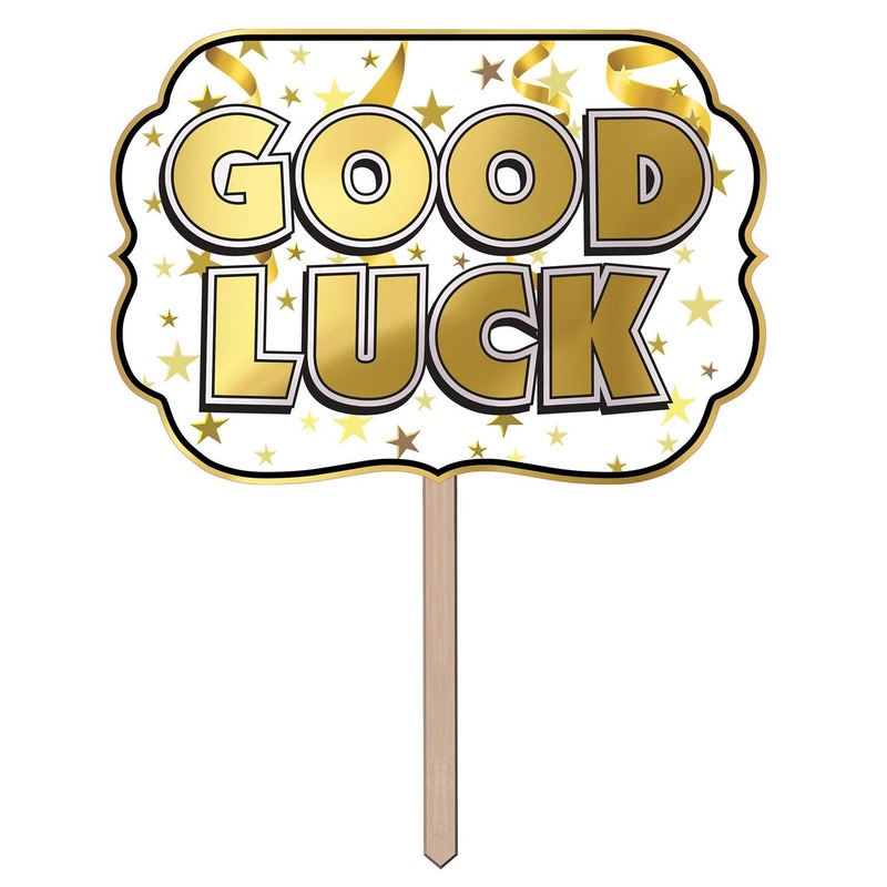 Foil "Good Luck" Party Yard Sign
