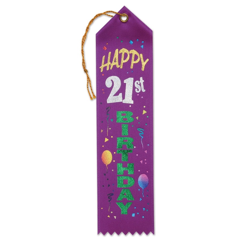 Happy 21st Birthday Award Ribbon