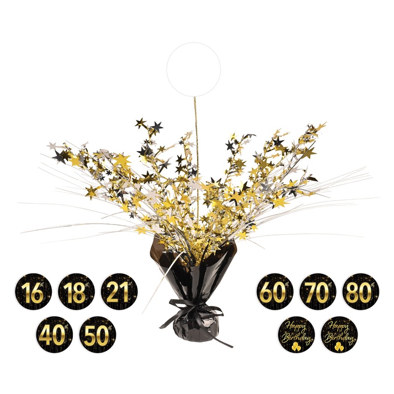 Happy Birthday Gleam 'N Spray Centerpiece (1 per package)