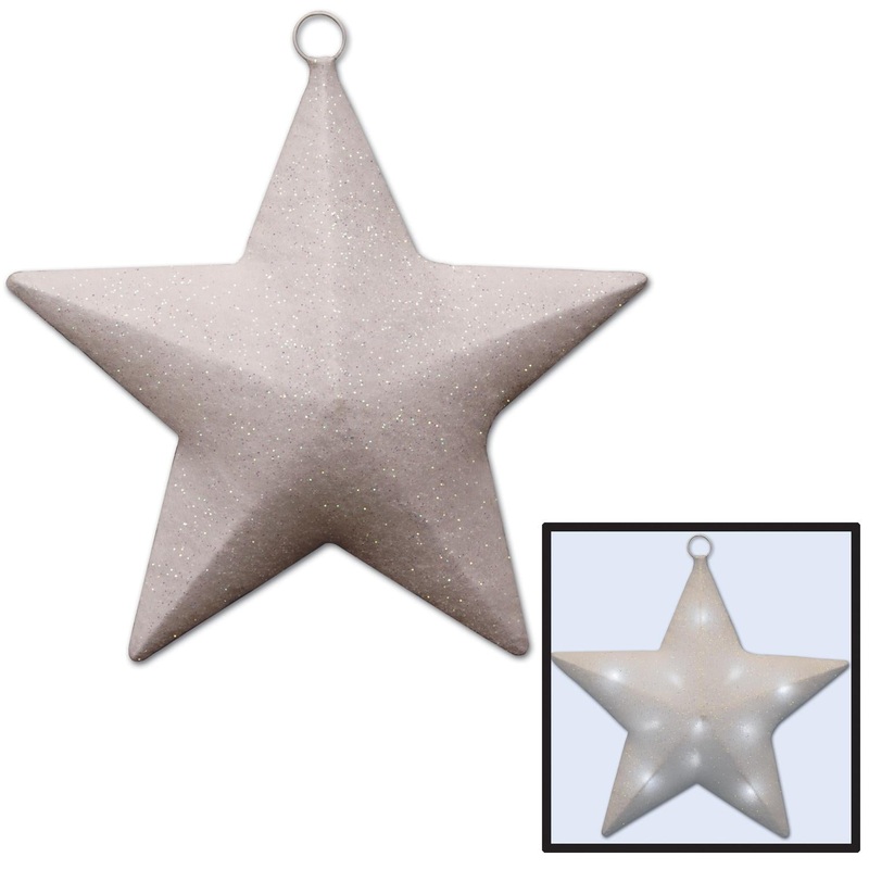 Light-Up Sparkle Party Star- White