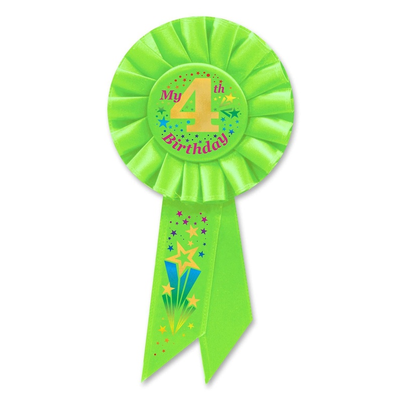 My 4th Birthday Rosette - lime green