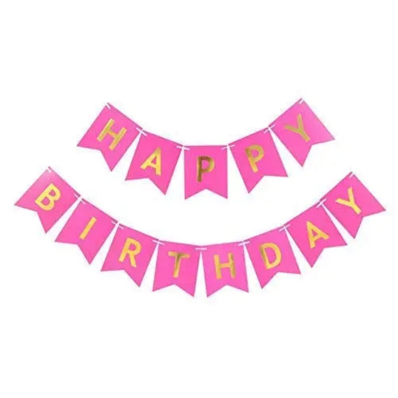 Pink Glitter Birthday Banner