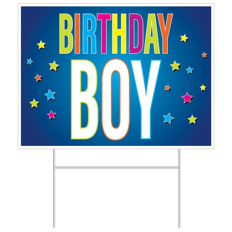 Plastic Birthday Party Boy Yard Sign