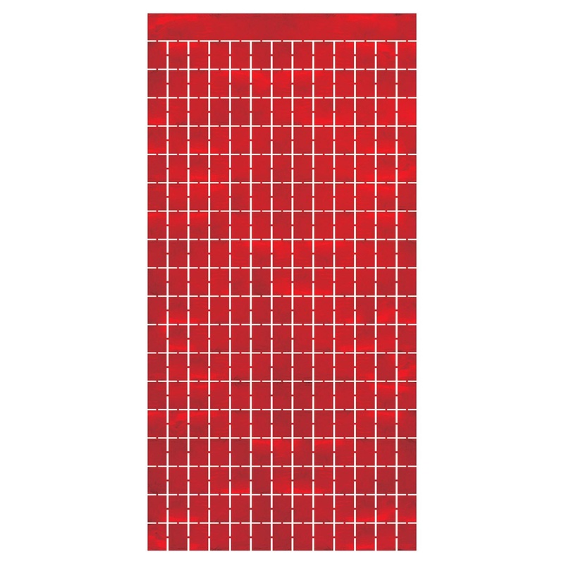 Red Metallic Party Square Curtain (6 Packages)