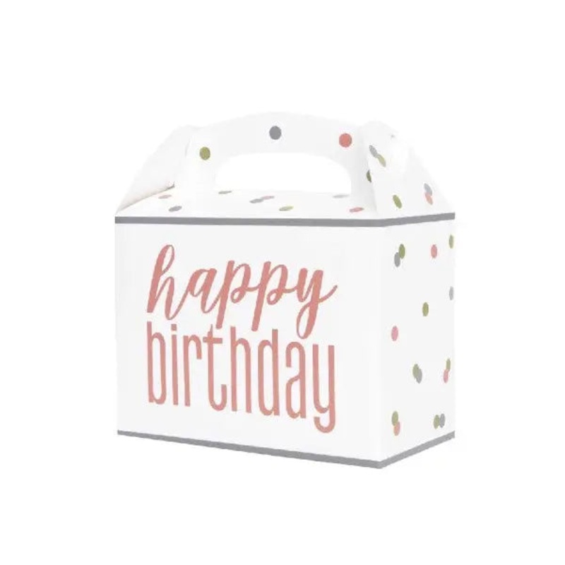 Rose Gold Happy Birthday Large Party Box