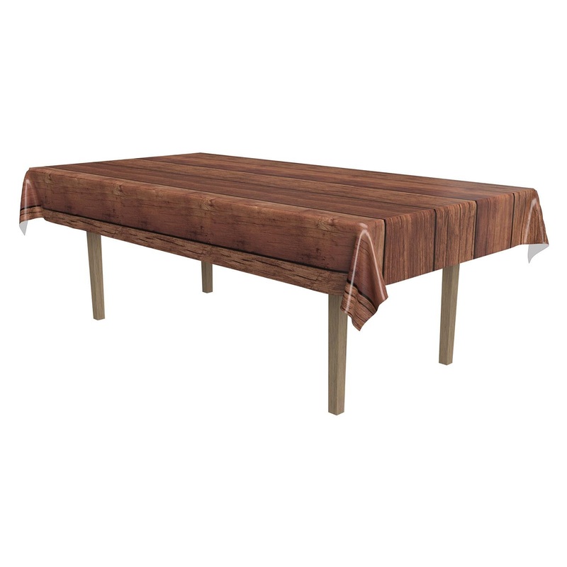 Wooden Look Party Tablecover