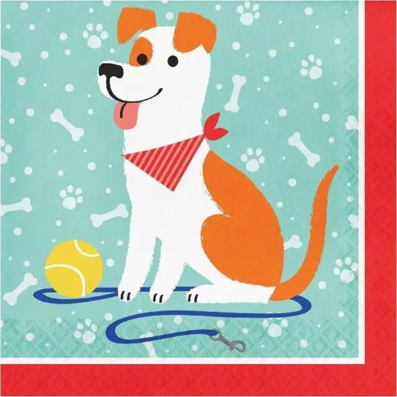Dog Party Napkins - Lunch 16 Pkt
