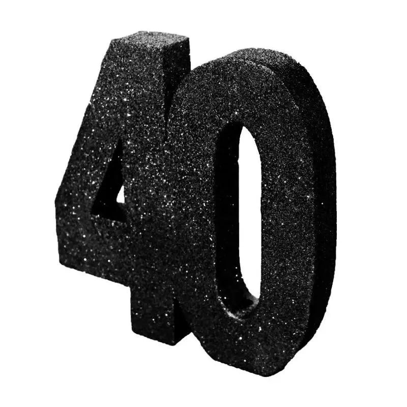 Foam Glitter Number 40 Black Centrepiece