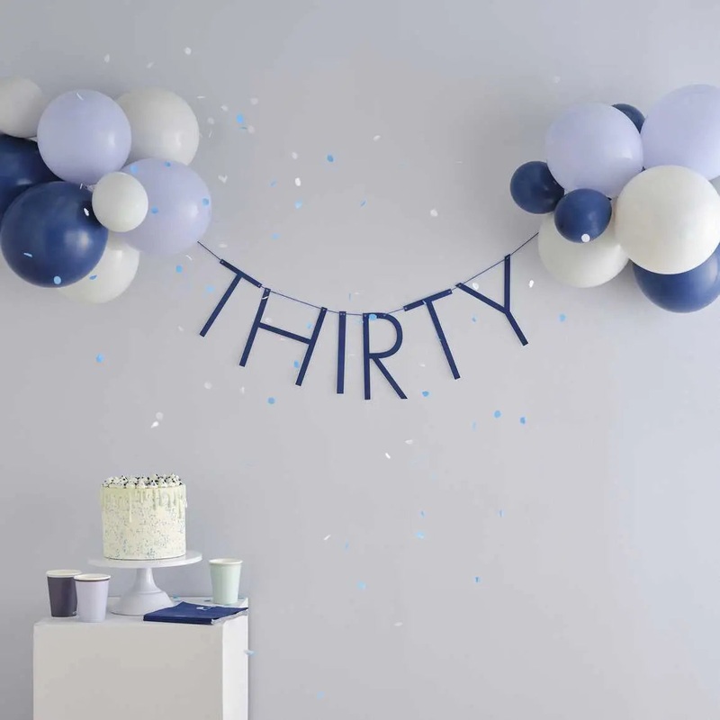 Ginger Ray Navy 30th Birthday Milestone Balloon Bunting