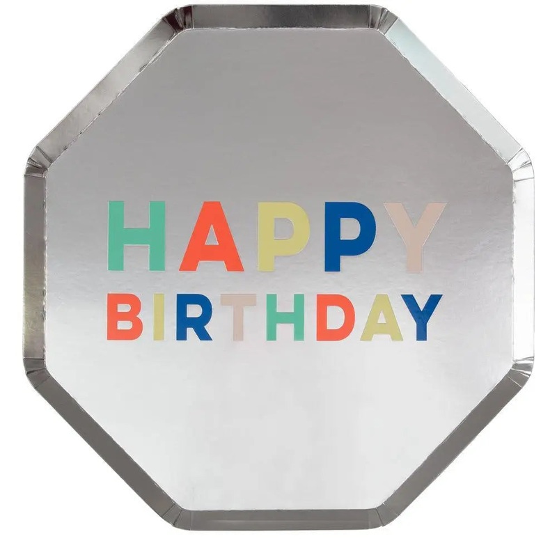 Meri Meri Birthday Palette Plates - Dinner 8 Pkt