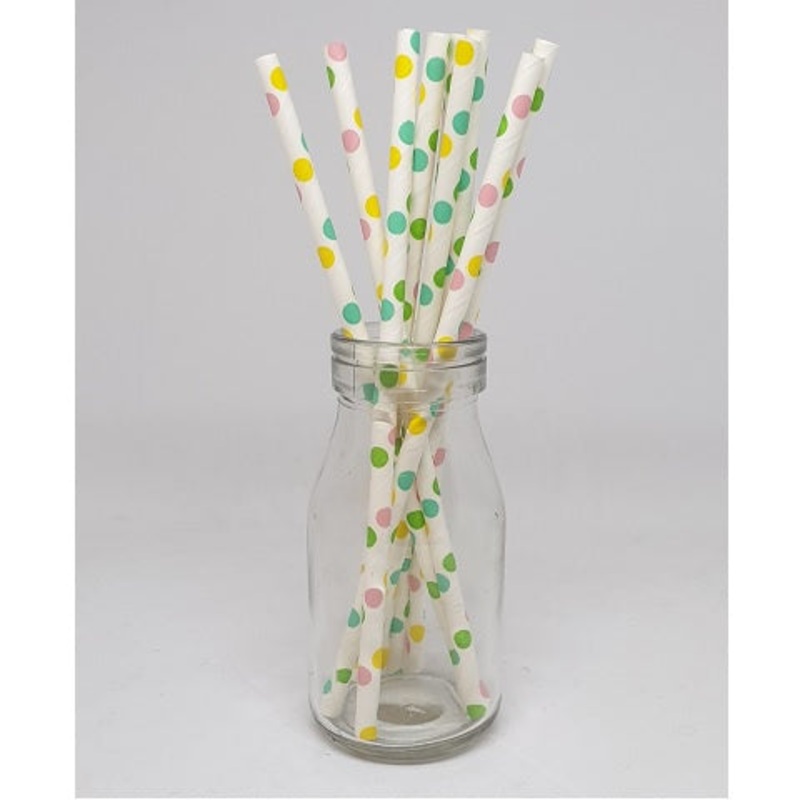Pastel Spot Paper Straws