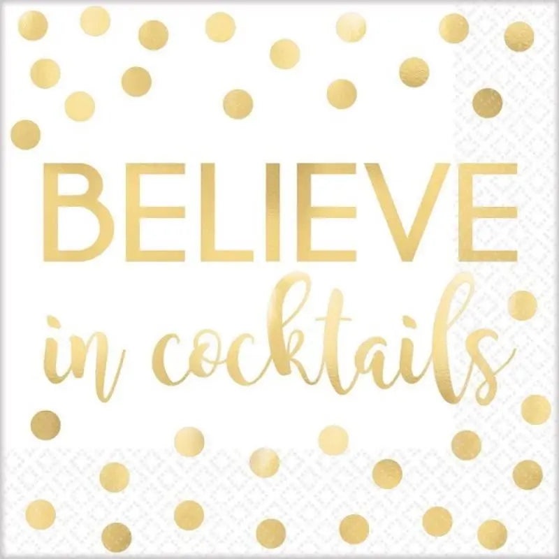 Believe in Cocktails Napkins - Beverage 16 Pkt