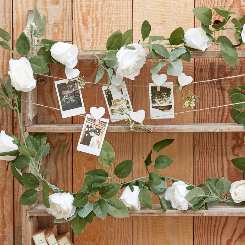 Ginger Ray Rustic Country White Rose Garland