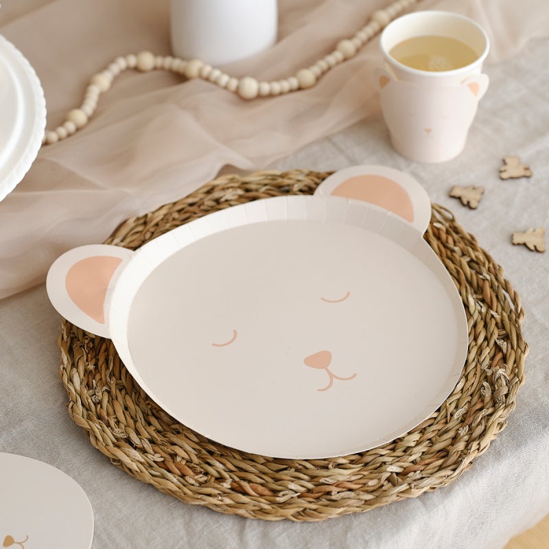 Ginger Ray Teddy Bear Plates - 8 Pkt