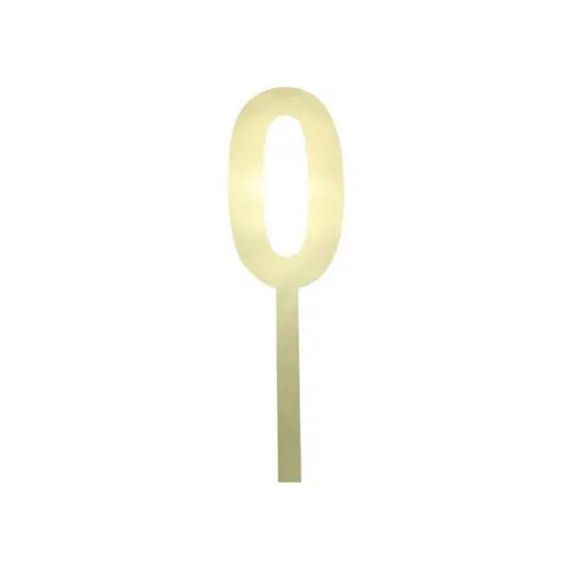Large Gold Mirror Number Cake Topper - 0 CLEARANCE