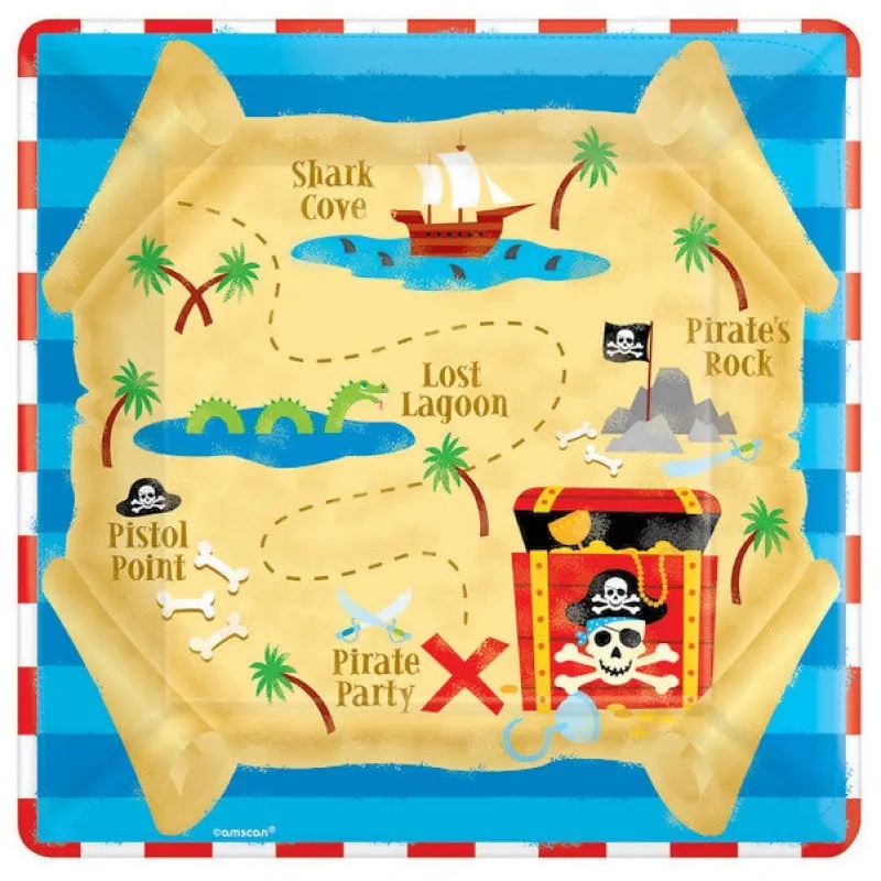 Pirate's Treasure Plates - Dinner 8 Pkt