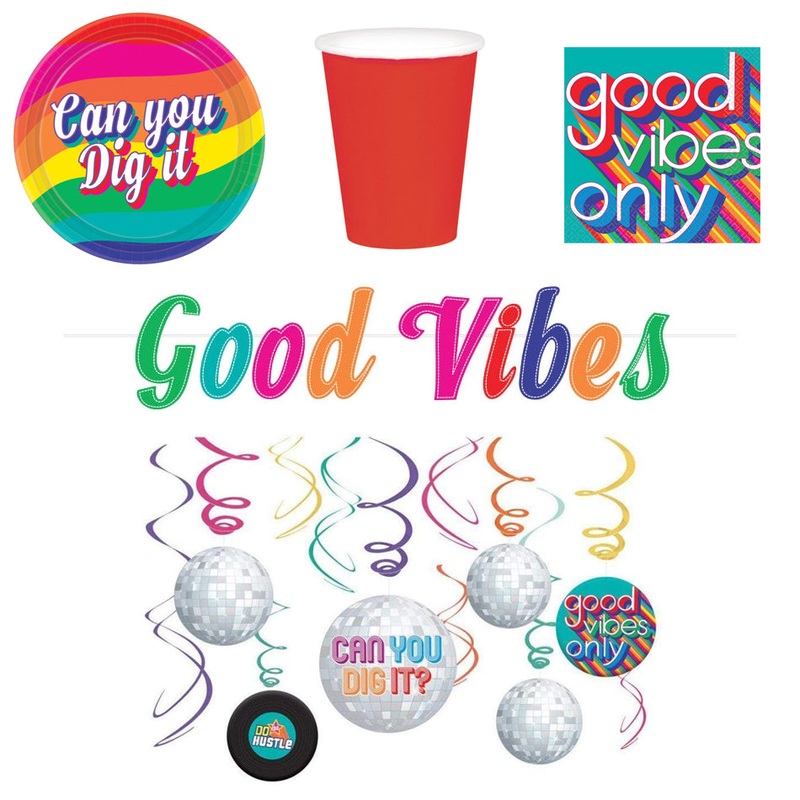 70s Good Vibes Party Essentials - 46 Pc - SAVE 12%