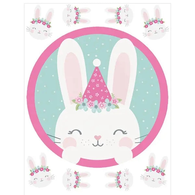 Baby Bunny Edible Cake Image with FREE Edible Icons