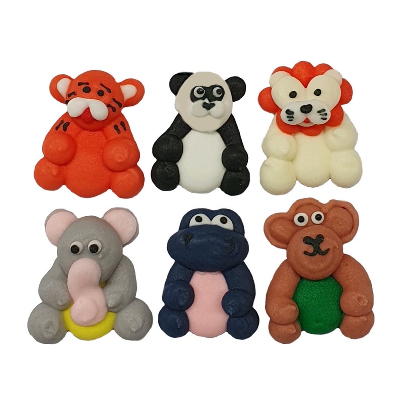 Edible Safari Animal Icing Decoration 25mm - Set of 7