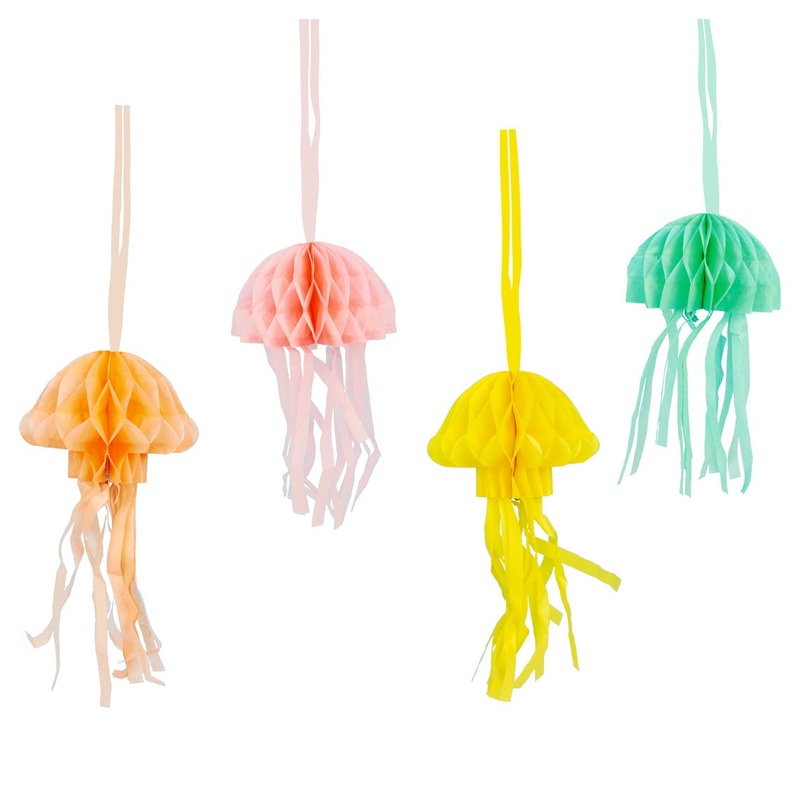 Make Waves Colourful Hanging Jellyfish Decorations - 8 Pkt