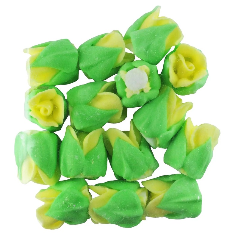 Yellow Rose Bud Edible Icing Decorations - 15 Pkt